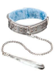 Серебристый ошейник из искусственной кожи - Sitabella - купить с доставкой в Твери