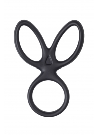 Черное тройное кольцо на пенис Kraken - A-toys - в Твери купить с доставкой