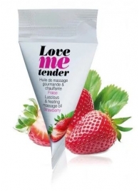Съедобное согревающее массажное масло Love Me Tender Strawberry с ароматом клубники - 10 мл. - Love to Love - купить с доставкой в Твери
