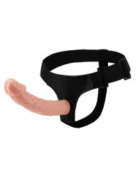 Гладкий фаллоимитатор с крупной головкой на ремешках - 19,7 см. - Baile - купить с доставкой в Твери