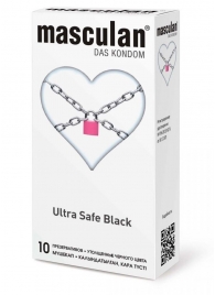 Ультрапрочные презервативы Masculan Ultra Safe Black - 10 шт. - Masculan - купить с доставкой в Твери
