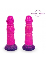 Розовый рельефный фантазийный фаллоимитатор - 20 см. - Bior toys - купить с доставкой в Твери