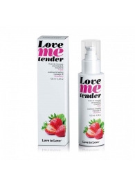 Съедобное согревающее массажное масло Love Me Tender Strawberry с ароматом клубники - 100 мл. - Love to Love - купить с доставкой в Твери