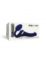 Синий безремневой страпон Multi Orgasm Size S с клиторальной стимуляцией - Strap-on-me - купить с доставкой в Твери