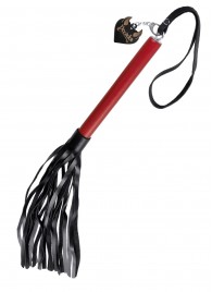 Черно-красная кожаная плеть - 50 см. - Pecado - купить с доставкой в Твери