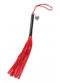 Красно-черная кожаная плеть - 50 см. - Pecado - купить с доставкой в Твери