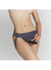 Серые трусики для фиксации насадок Strap-on-me Harness Lingerie Unique - Strap-on-me - купить с доставкой в Твери