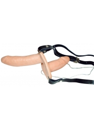 Телесный женский страпон с вагинальной пробкой Strap-On Duo - 15 см. - Orion - купить с доставкой в Твери