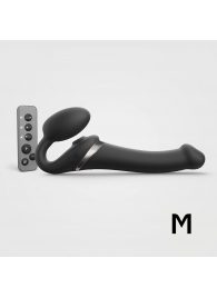 Черный безремневой страпон Multi Orgasm Size M с клиторальной стимуляцией - Strap-on-me - купить с доставкой в Твери