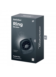 Черный мужской вибромассажер Ring Stroker - Satisfyer - в Твери купить с доставкой