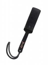 Черный твердый пэддл из натуральной кожи и дерева - 33 см. - Pecado - купить с доставкой в Твери