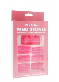 Набор из 7 розовых насадок на пенис ONE-A-DAY PENIS SLEEVES PINK - Seven Creations - в Твери купить с доставкой