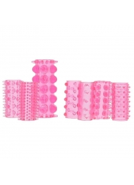 Набор из 7 розовых насадок на пенис ONE-A-DAY PENIS SLEEVES PINK - Seven Creations - в Твери купить с доставкой
