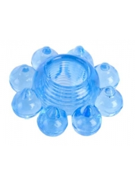 Голубая гелевая насадка-цветок - Toyfa Basic - в Твери купить с доставкой