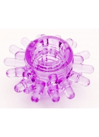 Фиолетовое гелевое эрекционное кольцо с шипиками - Toyfa Basic - в Твери купить с доставкой