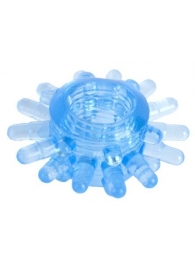 Голубая гелевая насадка с шипиками - Toyfa Basic - в Твери купить с доставкой