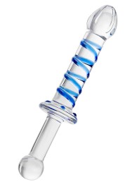 Двусторонний стеклянный фаллоимитатор - 25 см. - Sexus