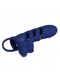 Синяя насадка на пенис Powerful Ring - 18,8 см. - Baile - в Твери купить с доставкой