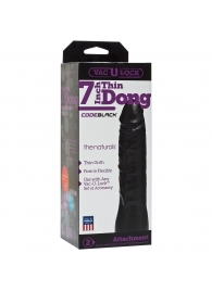 Насадка-фаллоимитатор для страпон-систем Vac-U-Lock CodeBlack 7 Inch Thin Dong - 18,3 см. - Doc Johnson - купить с доставкой в Твери