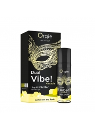 Съедобный жидкий вибратор Dual Vibe! со вкусом лимонного джина с тоником - 15 мл. - ORGIE - купить с доставкой в Твери