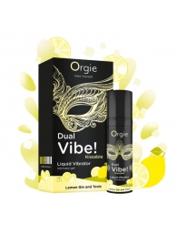 Съедобный жидкий вибратор Dual Vibe! со вкусом лимонного джина с тоником - 15 мл. - ORGIE - купить с доставкой в Твери