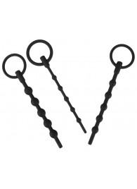 Набор из 3 черных силиконовых уретральных стимуляторов Training Set - Orion - купить с доставкой в Твери