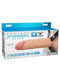Полый страпон на ремнях 8’’ Hollow Silicone Strap-on - Pipedream - купить с доставкой в Твери