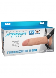 Полый страпон на ремнях 6’’ Hollow Silicone Strap-on - Pipedream - купить с доставкой в Твери