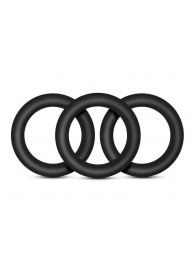 Набор из 3 черных эрекционных колец Black Small Penis Rings - Blush Novelties - в Твери купить с доставкой