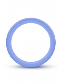 Голубое люминесцентное кольцо Silicone Glo Cock Ring - Blush Novelties - в Твери купить с доставкой