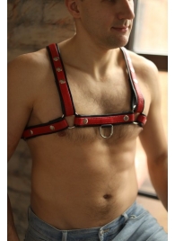 Черно-красная мужская портупея Black-Red - БДСМ Арсенал - купить с доставкой в Твери
