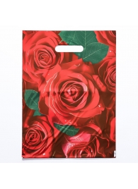 Пакет с цветочным принтом и вырубной ручкой (30х40 см) - Сима-Ленд - купить с доставкой в Твери