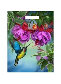 Пакет с принтом в виде колибри в цветах с вырубной ручкой (31х40 см) - Сима-Ленд - купить с доставкой в Твери