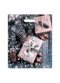 Новогодний пакет с принтом в виде подарков и вырубной ручкой (45х38 см) - Сима-Ленд - купить с доставкой в Твери