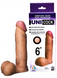 Насадка для страпона фаллической формы UNICOCK 6  - 18 см. - LOVETOY (А-Полимер) - купить с доставкой в Твери