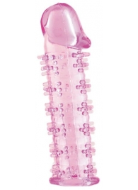 Розовая насадка на пенис с шипами - 12,5 см. - A-toys - в Твери купить с доставкой