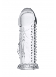 Прозрачная насадка на пенис с шипиками и коготком - 13,5 см. - A-toys - в Твери купить с доставкой