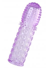 Фиолетовая рельефная насадка на пенис - 13,5 см. - A-toys - в Твери купить с доставкой