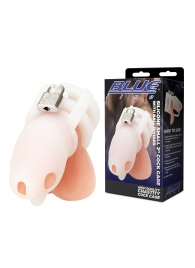 Белая клетка для пениса Silicone Small 2 in Cock Cage With Ball Divider - BlueLine - купить с доставкой в Твери