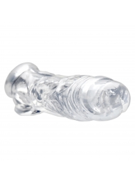Прозрачная насадка для увеличения члена Realistic Clear Penis Enhancer and Ball Stretcher - 20,3 см. - XR Brands - в Твери купить с доставкой