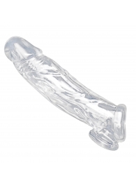 Прозрачная насадка для увеличения члена Realistic Clear Penis Enhancer and Ball Stretcher - 20,3 см. - XR Brands - в Твери купить с доставкой