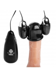 Черная стимулирующая насадка для головки полового члена Multi Speed Vibrating Penis Head Teaser - XR Brands - в Твери купить с доставкой