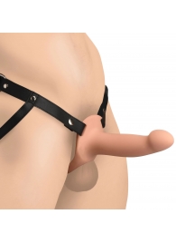 Телесный полый страпон на черных регулируемых ремешках 2’’ Erection Smooth Silicone Penis Sheath - XR Brands - купить с доставкой в Твери