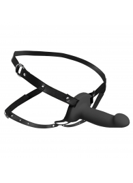 Черный полый страпон с вибрацией 2’’ Erection 28X Smooth Vibrating Silicone Penis Sheath - XR Brands - купить с доставкой в Твери