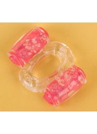 Прозрачное виброкольцо с двумя вибропульками - Toyfa Basic - в Твери купить с доставкой