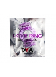 Фиолетовое виброкольцо с двумя вибропульками - Toyfa Basic - в Твери купить с доставкой