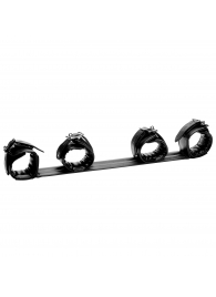 Черная распорка с манжетами для рук и ног Deluxe Rigid Spreader Bar - XR Brands - купить с доставкой в Твери