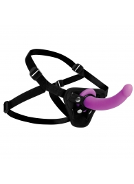 Лиловый поясной страпон Navigator Silicone G-Spot Dildo with Harness - 17,8 см. - XR Brands - купить с доставкой в Твери
