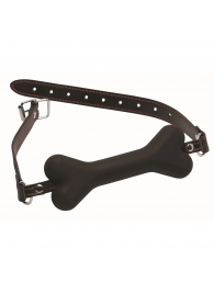 Черный кляп в форме косточки Hound Adjustable Dog Bone Gag - XR Brands - купить с доставкой в Твери
