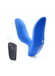 Синий вибромассажер простаты 3,5’’ Remote Control Curve P-spot Massager - 12 см. - Erokay - в Твери купить с доставкой